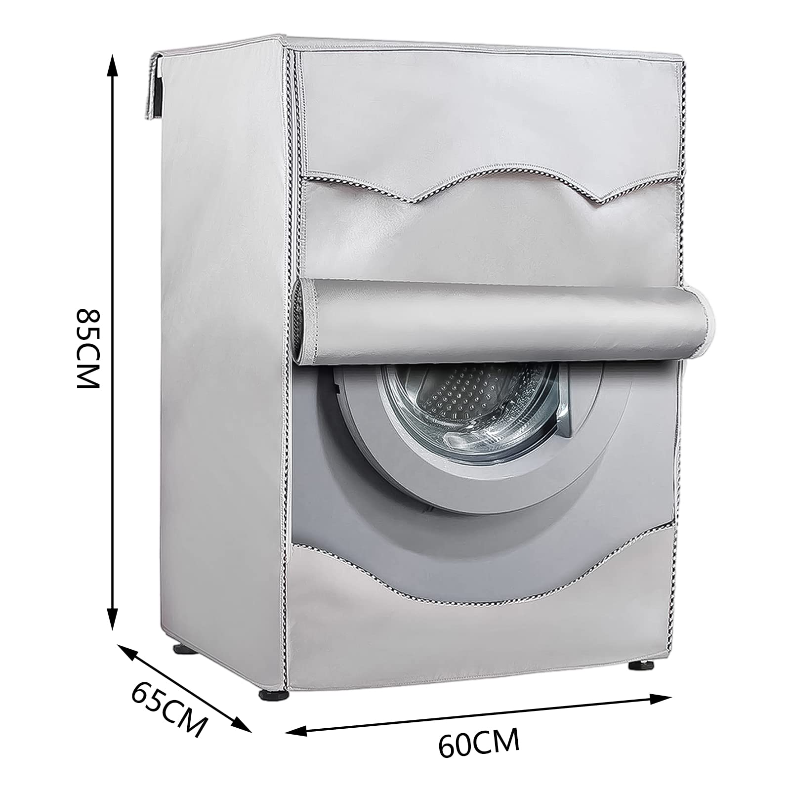 Housse XXL Machine à Laver - Imperméable, Anti-poussière, Tissu Oxford Argenté - 9
