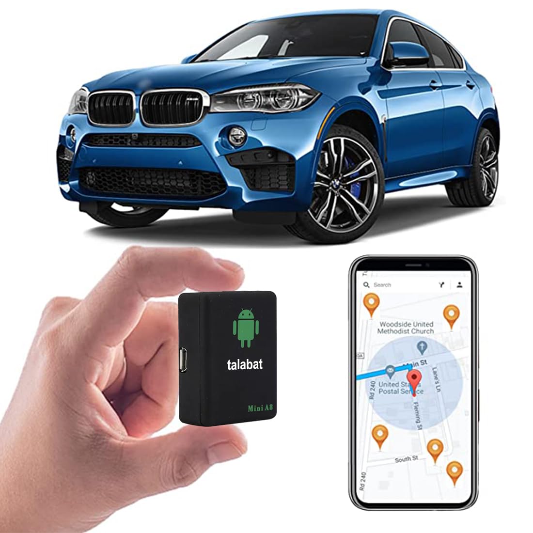 Small Magnetic GPS Tracker Long Battery GPS Tracking Device for Car/Bike/Luggage/Elders & Childrens [Black]