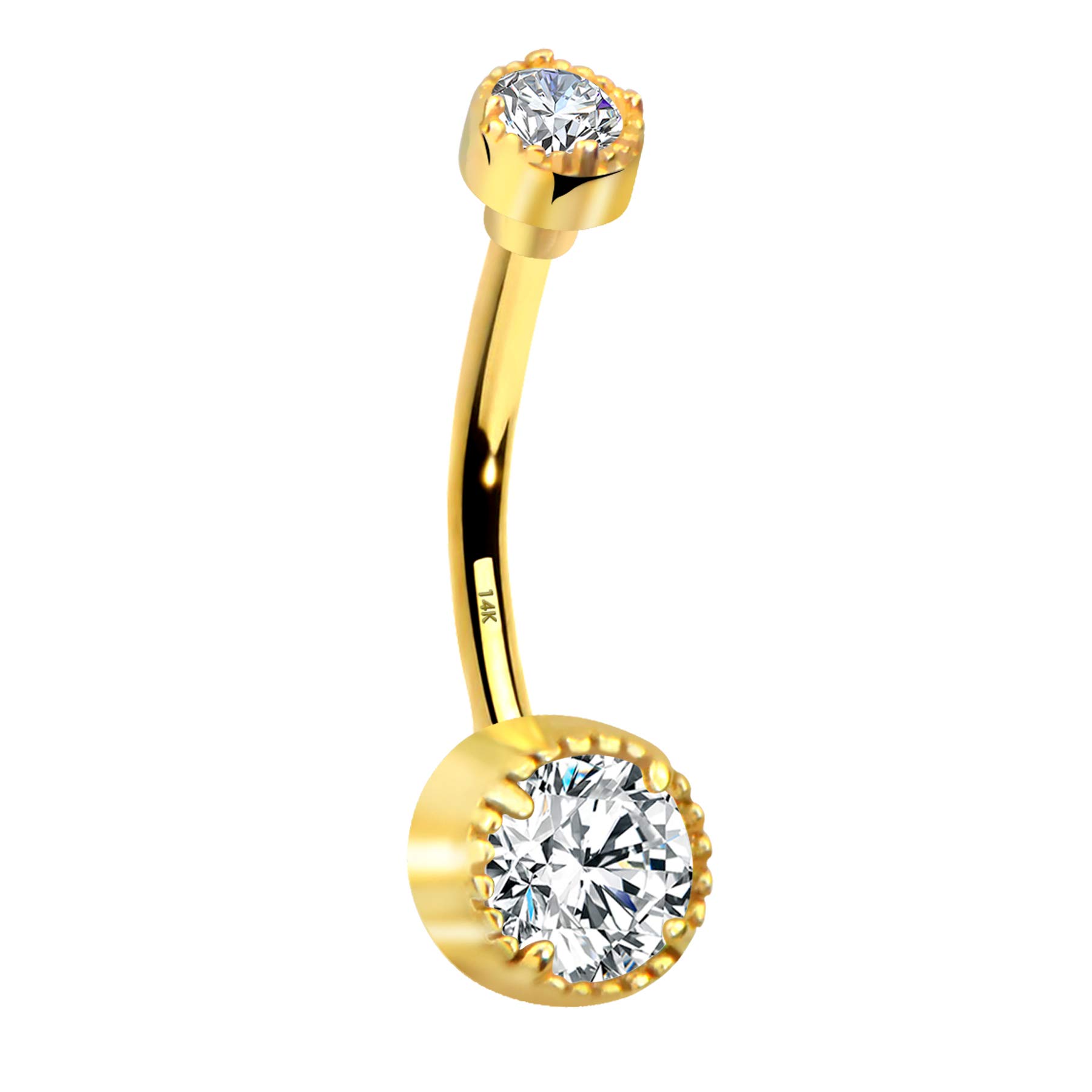 Melighting Bauchnabelpiercing 9 Karat Gelgold 14G Bauchpiercing in Herzform 10mm Nabelpiercing Schmuck Bauchpiercings Schmuck Bauchnabelpiercing Gold für Damen