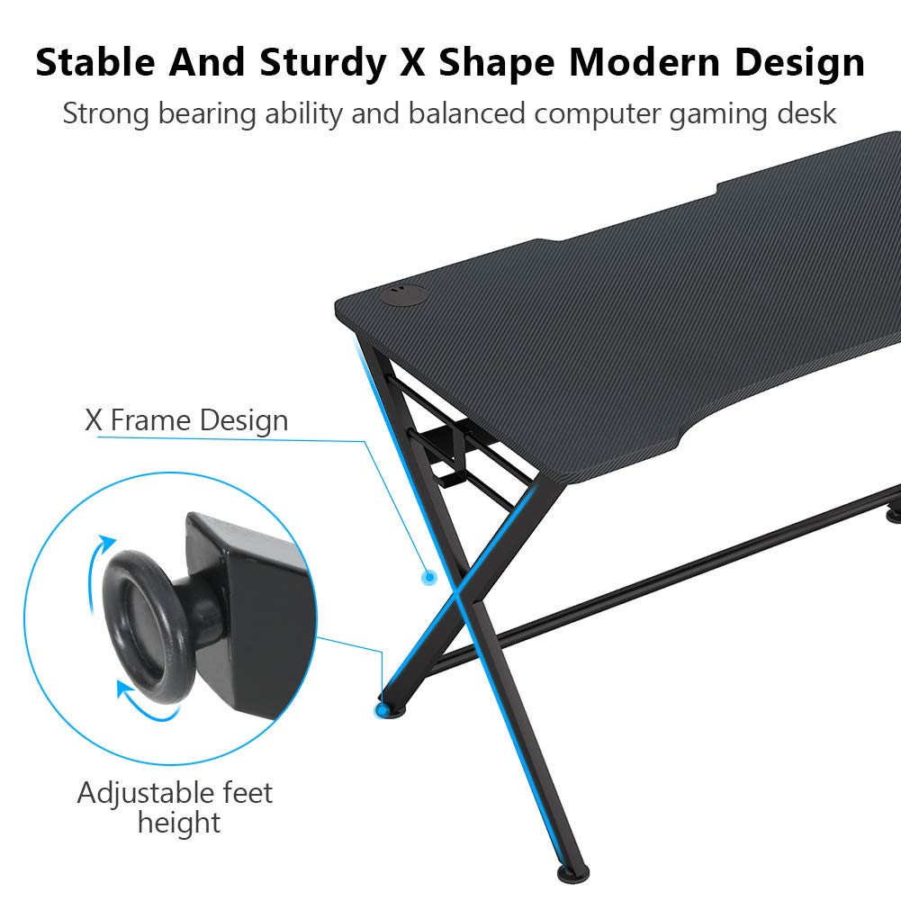 Tribesigns Computer Gaming Desk Gaming PC Desk Table, Ergonomic