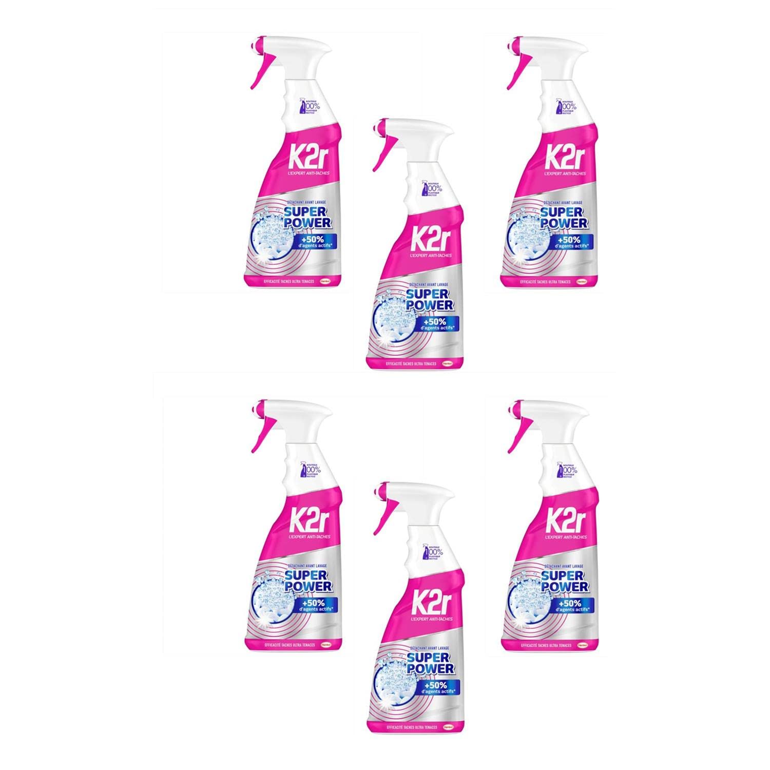 K2R Set di 6 Super Power – Pistola (550 ml) – Smacchiatore avambraccio