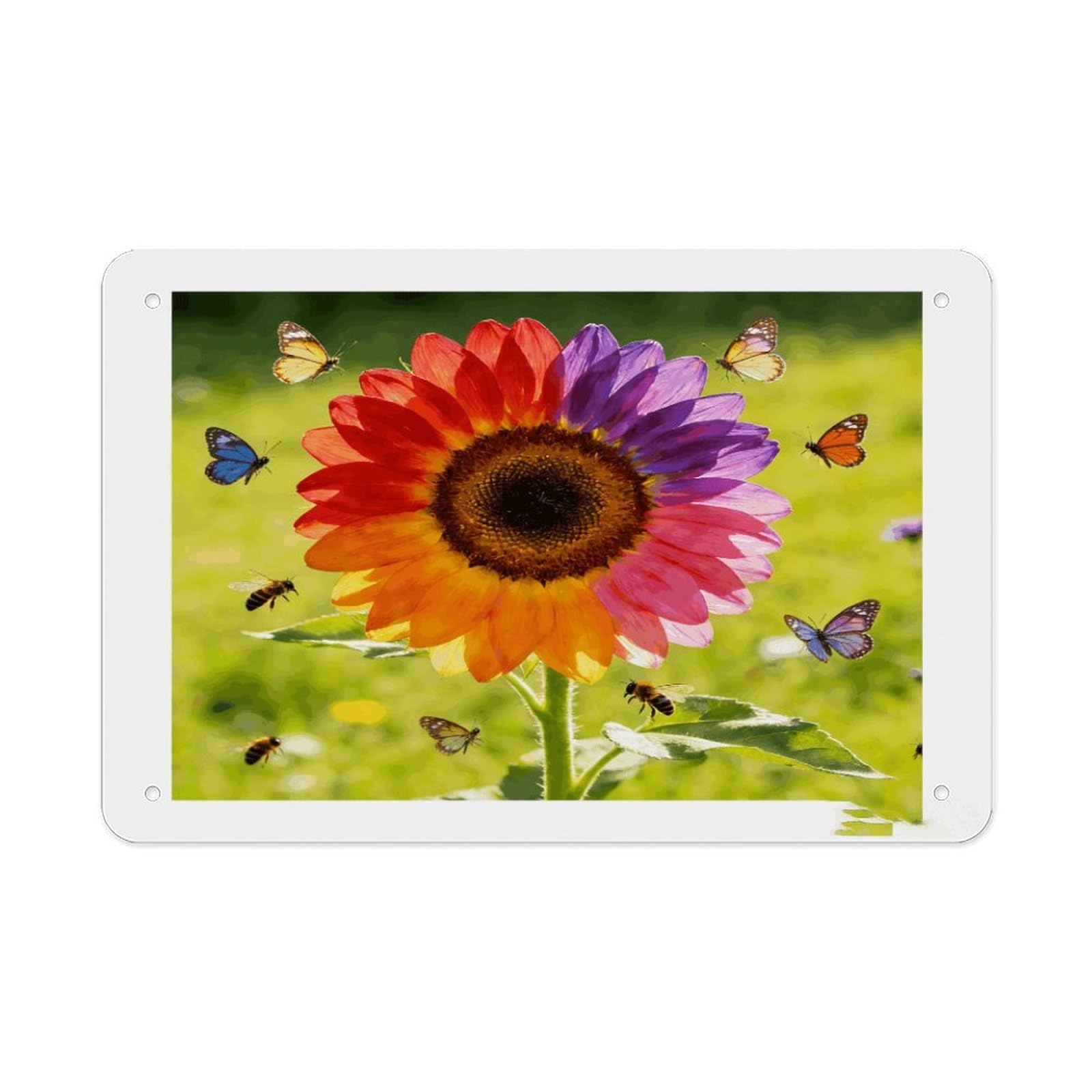 Fodpand Style Colorful Sunflower Wall Art Metal Tin Signs Bar Metal Tin Sign Wall Decor For Home Living Room Bedroom Toilet Hotel Halloween Decor Gifts 7.9X 11.8 Inch