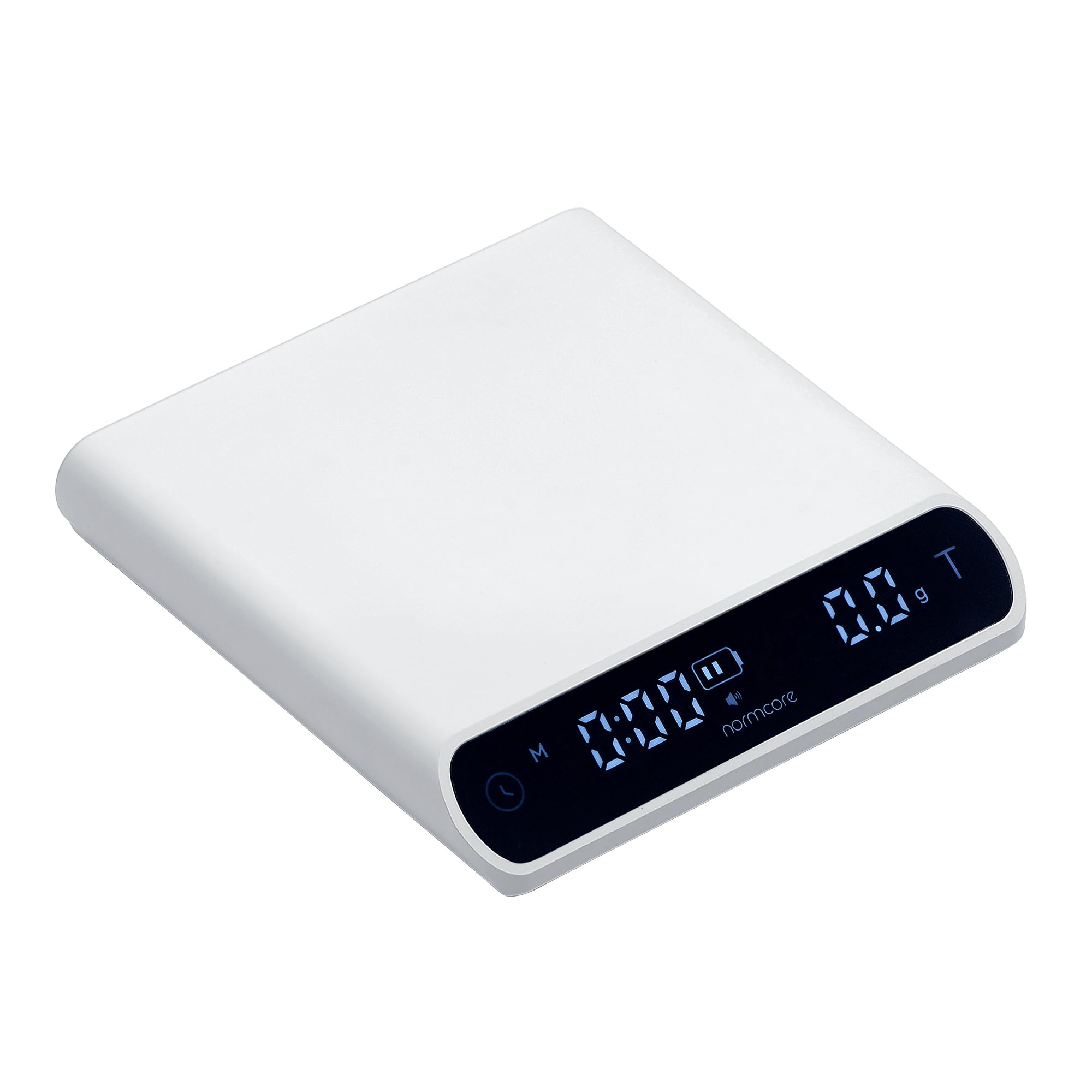 Normcore Espresso Scale V3, Pour Over Drip Coffee Scale, Pocket Barista Scale with Timer, Anodized Aluminum Body with Back-Lit LCD Display, White