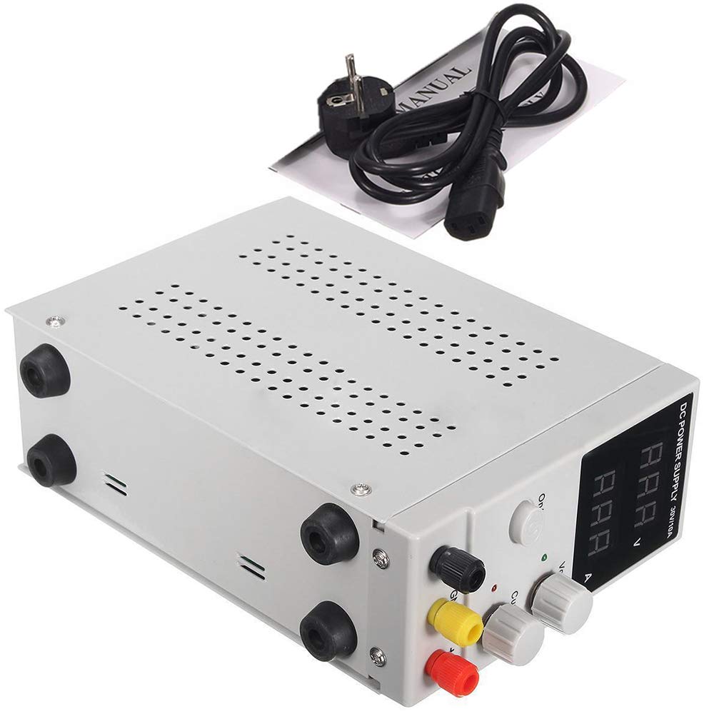 Fuente de alimentación para laboratorio (30 V, 10 A, regulable, pantalla digital, LED, 220 V, 50 Hz, regulable)