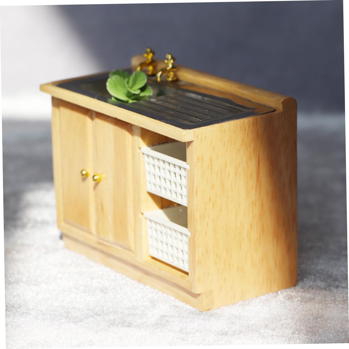 Amazon.co.jp: DRESSOOS ギャレーシンク 1ピース 木材 家具 ミニ 家具