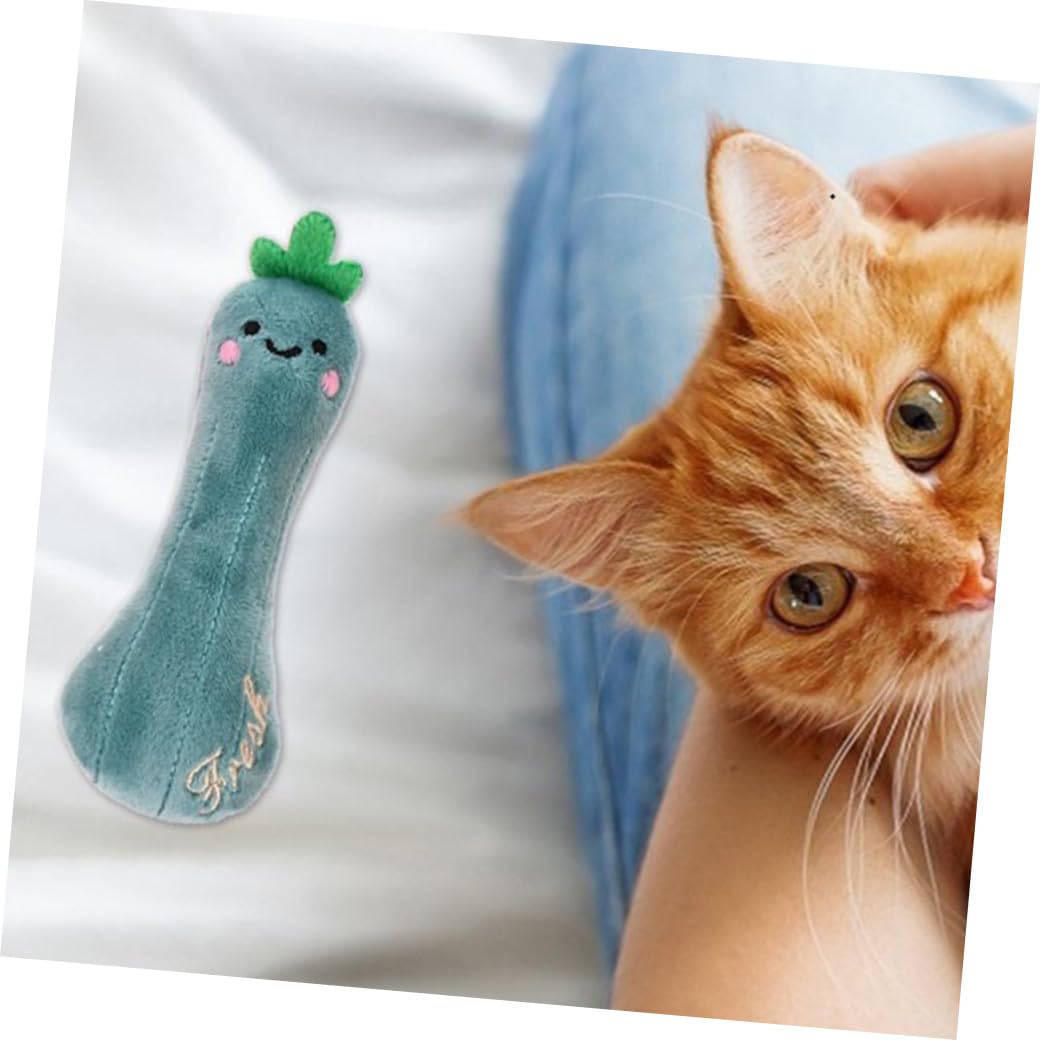 Levemolo 3pcs Jouets à Mâcher pour Chat D'intérieur en Peluche Catnip Intégré, Jouet Molaire Solide et Design Mignon pour Chat et Chaton Actifs