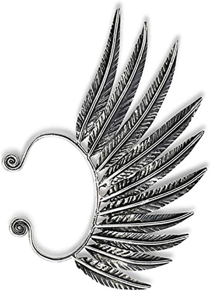 Left Side Tribal Feather Wing Ear Cuff - Exotic Rustic Original Handmade Vintage Hill Tribe Jewelry for Women or Men by Culture Cross