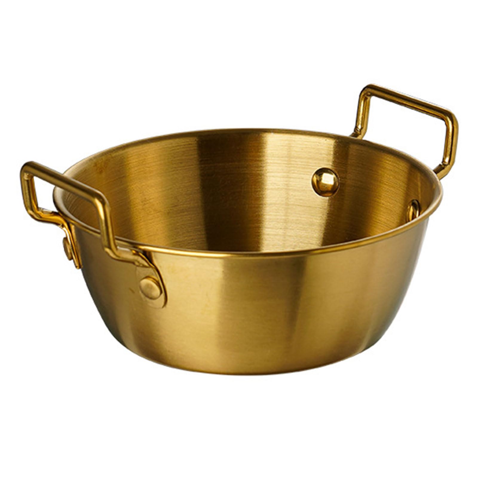 LiRRvb Sturdy and Unique Bowls with Double Ear Portable Gold Stainless Steel Double Handle for Various Occasion Sturdy Metal