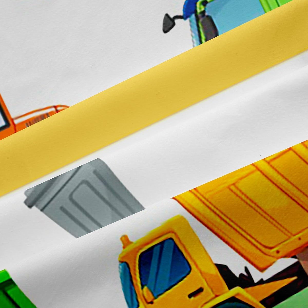 Garbage Trucks Kids Blackout Curtains,Cartoon US Garbage Trucks Toddler Window Drapes for Boys Girls Adults,Green Vehicles Fashion Bright Chic Window Treatments Grommet Top 2 Panel Set,38Wx45L inch