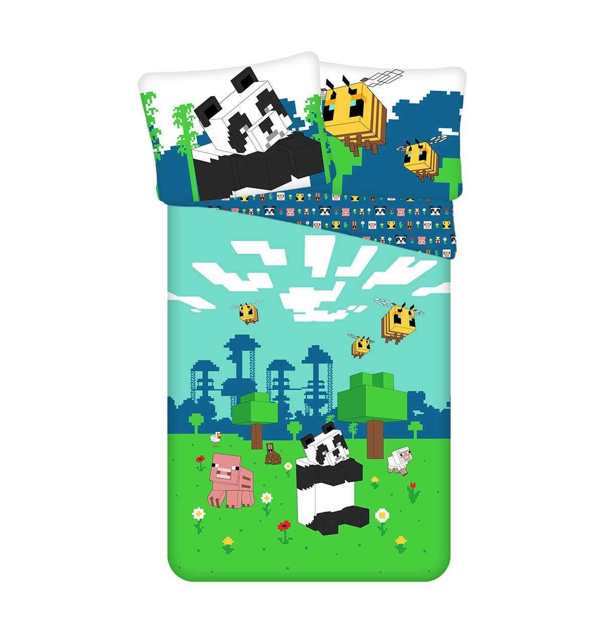 Minecraft officiële eenpersoons dekbedovertrekset 140 x 200 cm, episch ontwerp Let's Play | Groen omkeerbaar 2-zijdig beddengoed dekbedovertrek officiële koopwaar inclusief bijpassende kussensloop Minecraft officiële eenpersoons dekbedovertrekset 140 x 200 cm, episch ontwerp Let's Play | Groen omkeerbaar 2-zijdig beddengoed dekbedovertrek officiële koopwaar inclusief bijpassende kussensloop