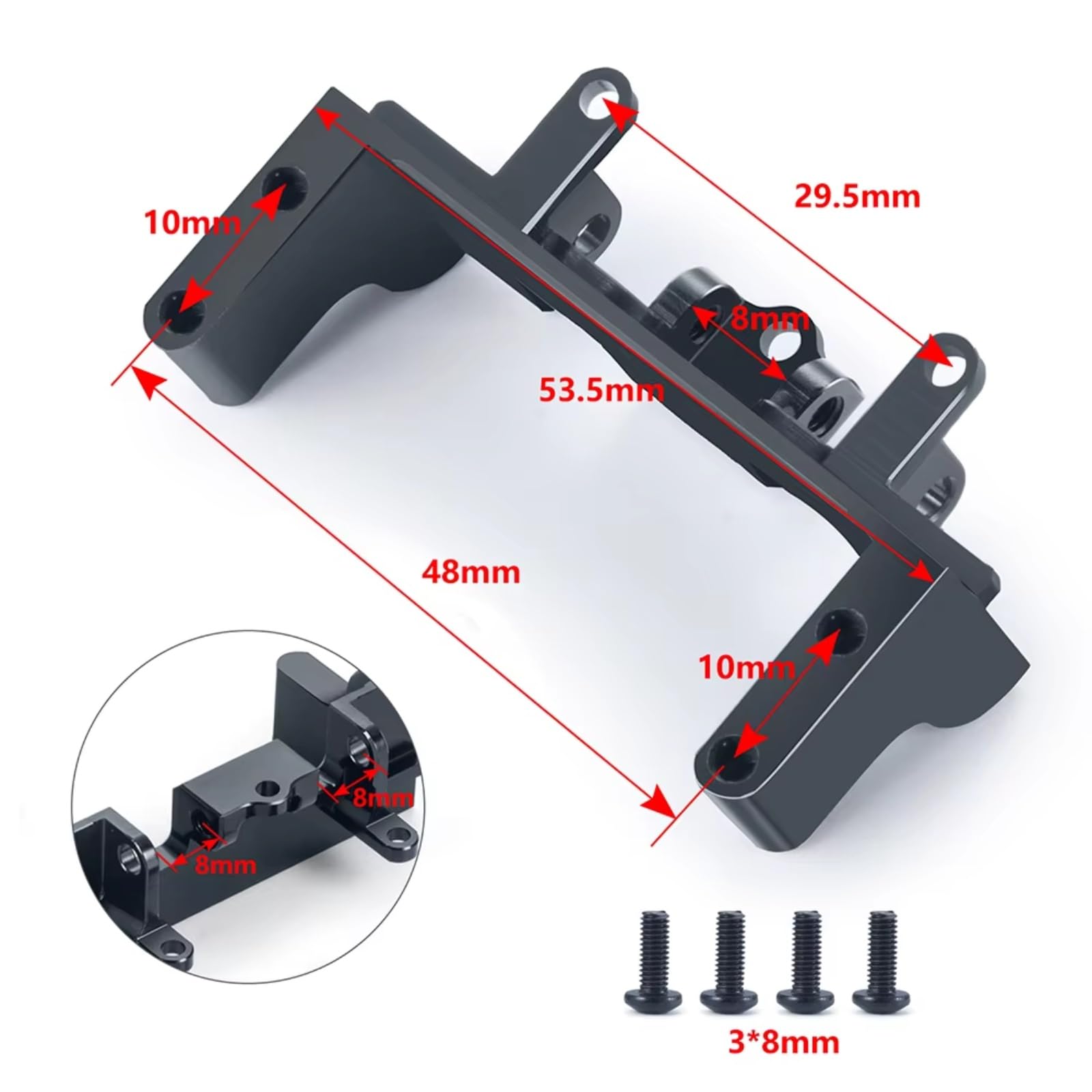 Per Axial UTB18 Per Capra 2WD Per Buggy 1/18 Servo Lega Alluminio Fisso Montaggio Sul Sedile RC Truck Auto Modello Aggiornamenti Parti Parti