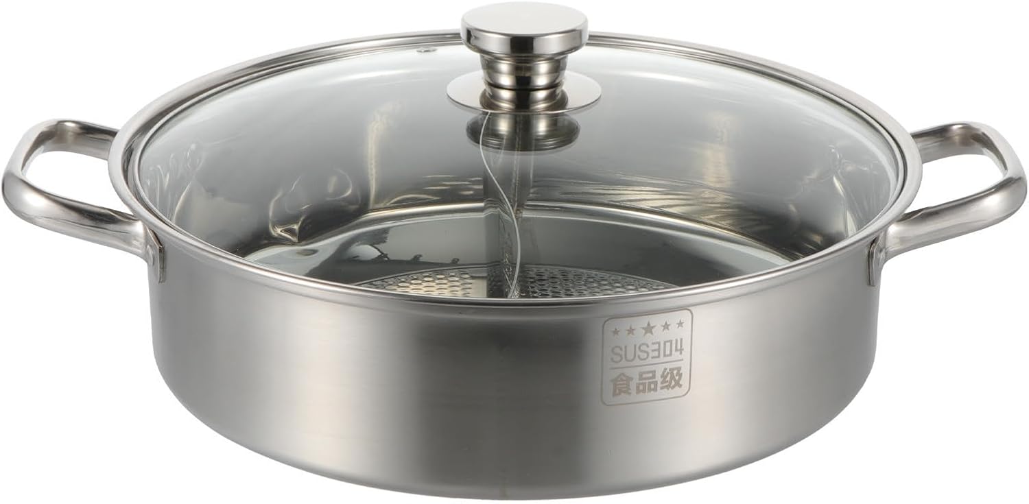 Double Flavor Hot Pot Stainless Steel Cookware for Cooktop Gas