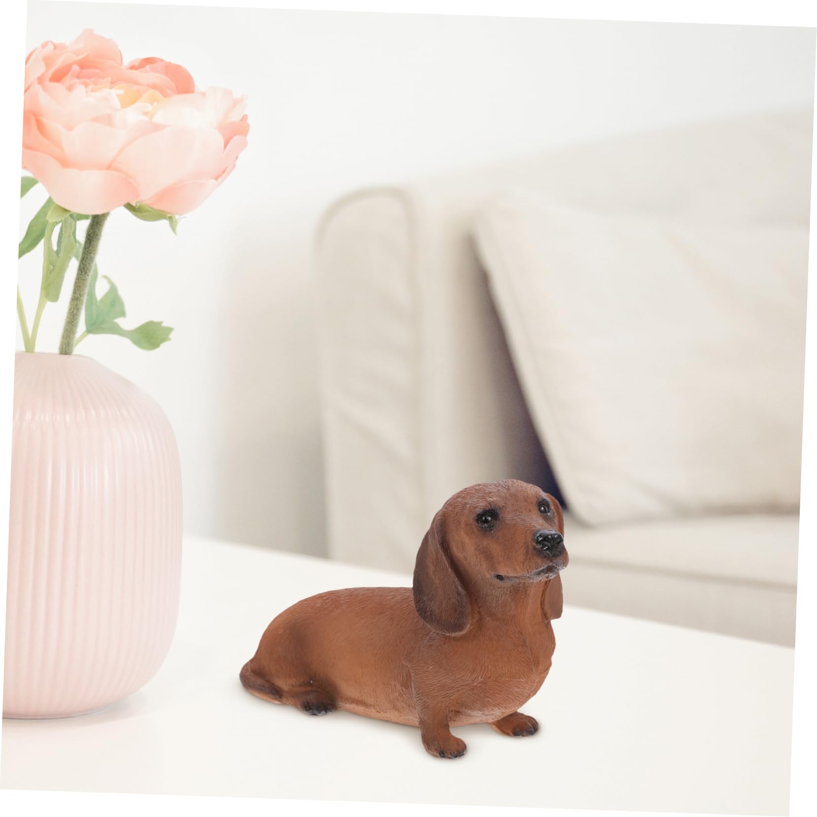 Abaodam Resin Hundefigur Realistische Simulation Hund Deko Kreative Hundestatue für Wohnzimmer und Kinderzimmer Tierfigur Harz zu Weihnachten und Valentinstag