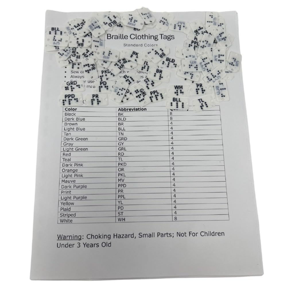 Braille-Kleidungskennzeichnungen