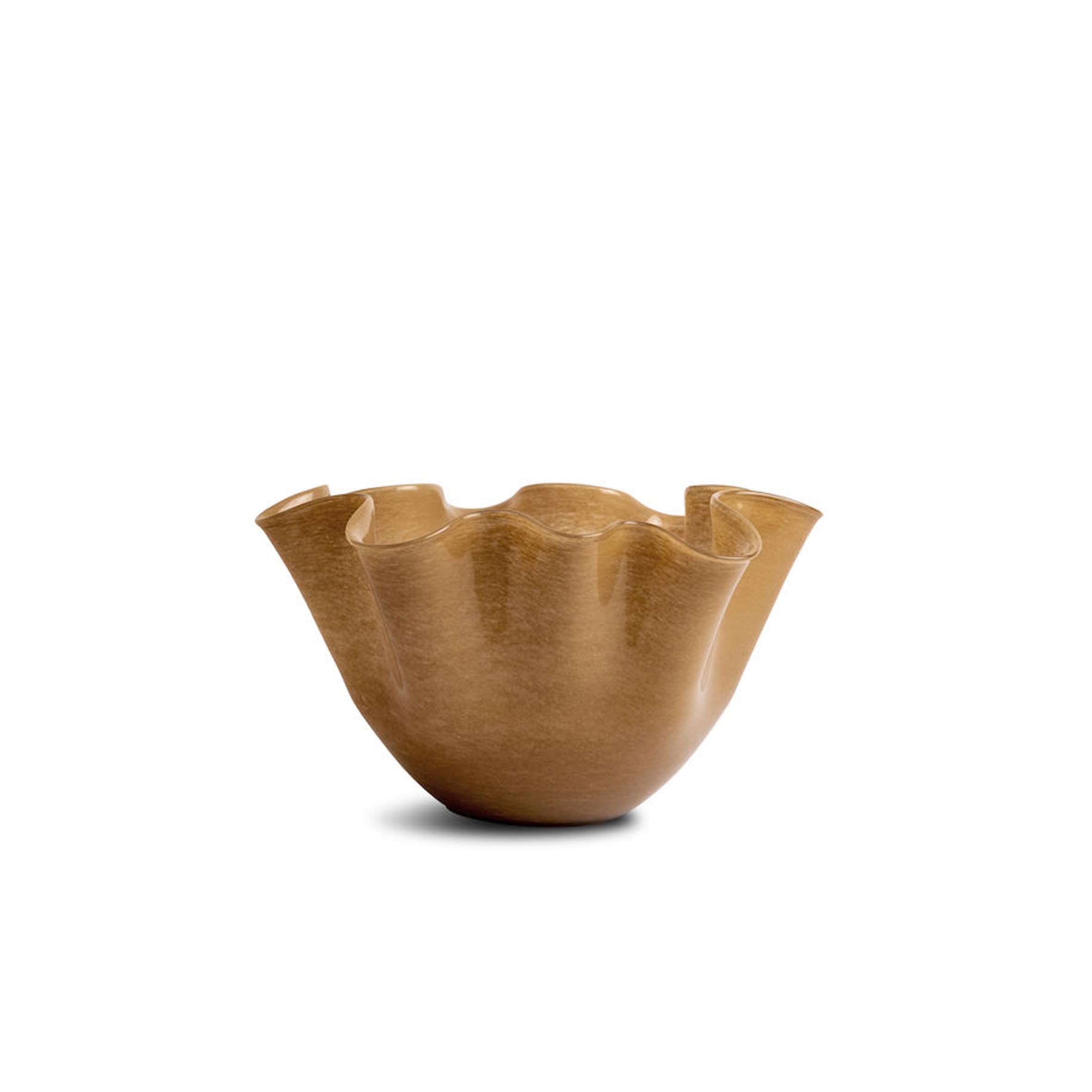 Bol en verre d'exception ByON Cara beige grand format aux lignes artistiques