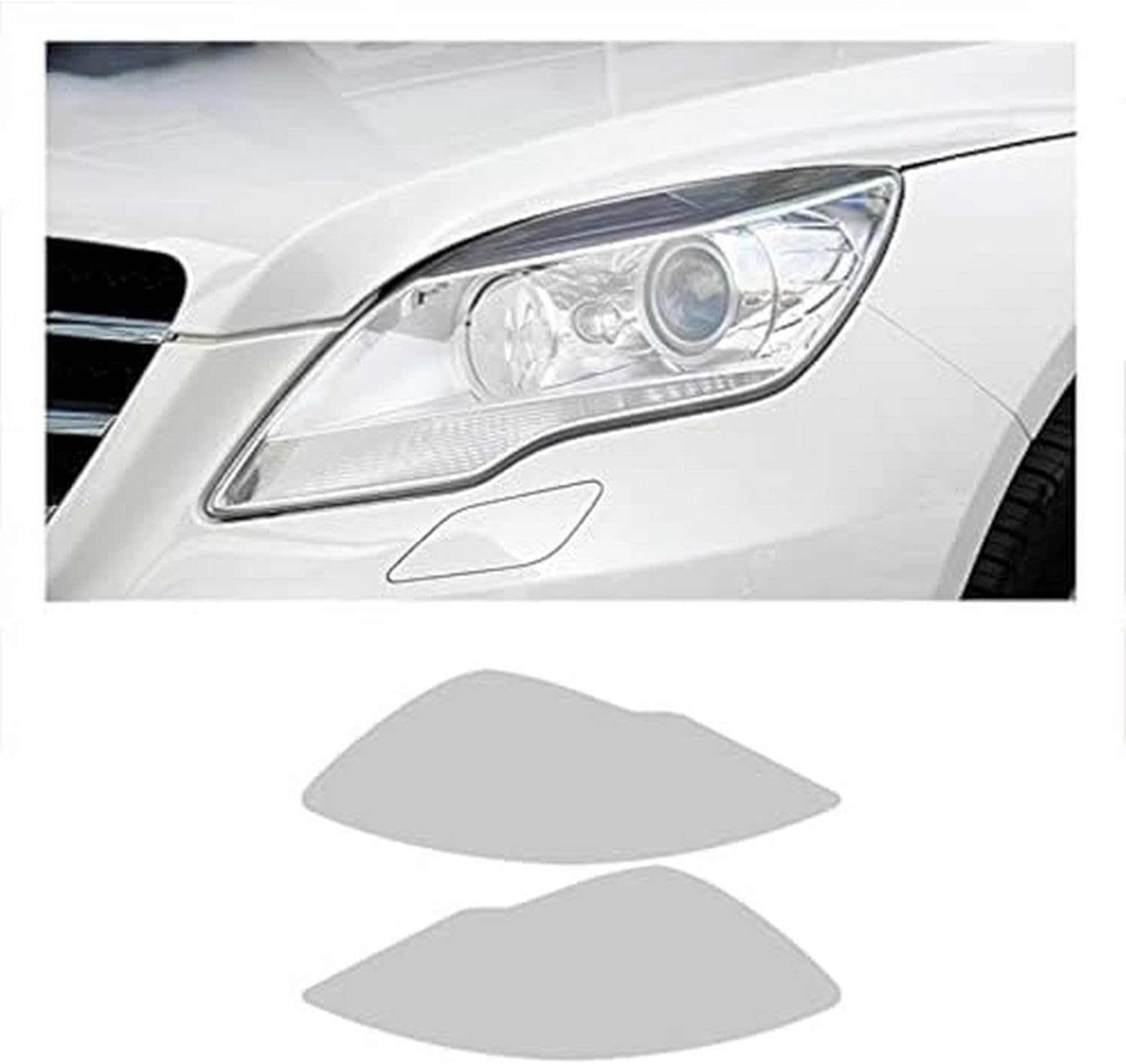 SamLng Car Front Light Film for Benz R-Class R350 2010-2017 Car Headlight Protective Film Front Light Transparent Blackened TPU Sticker Car Headlight Protective Film