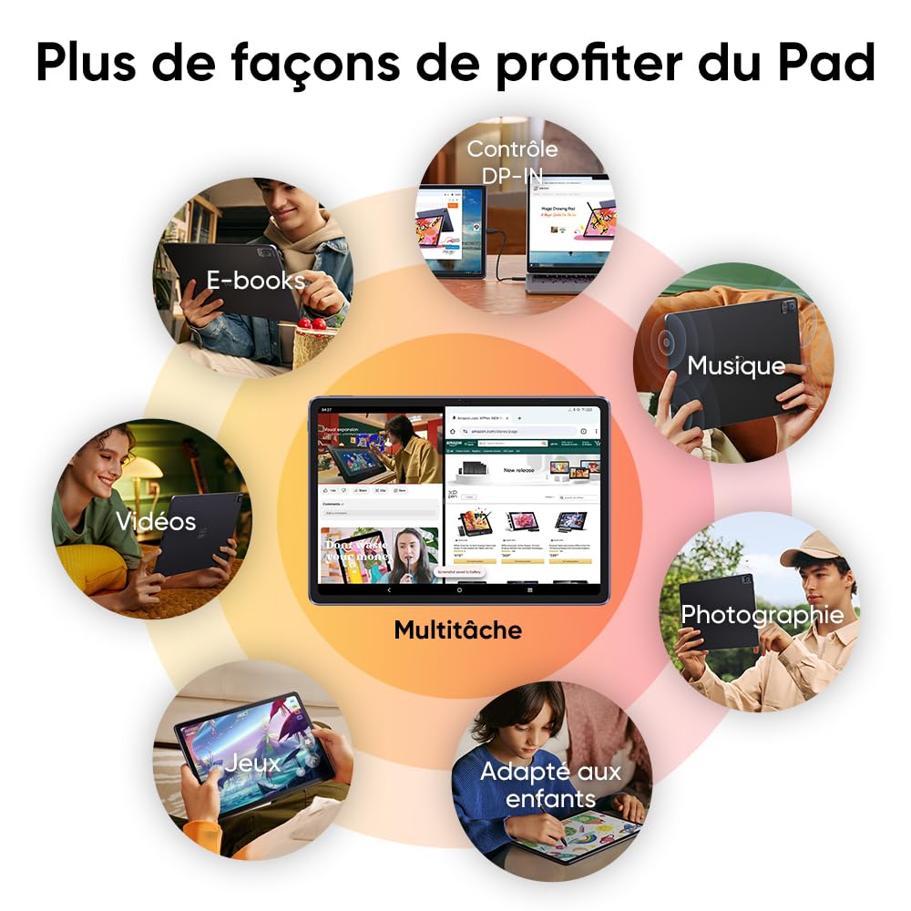 XPPen Tablette Graphique, Tablette Graphique Autonome Dessin avec Écran Tactile 12 Pouces, Magic Drawing Pad Android 14, Résolution 2K, Batterie 8000 mAh, 256 Go ROM + 8 Go RAM (1 to Extensible)