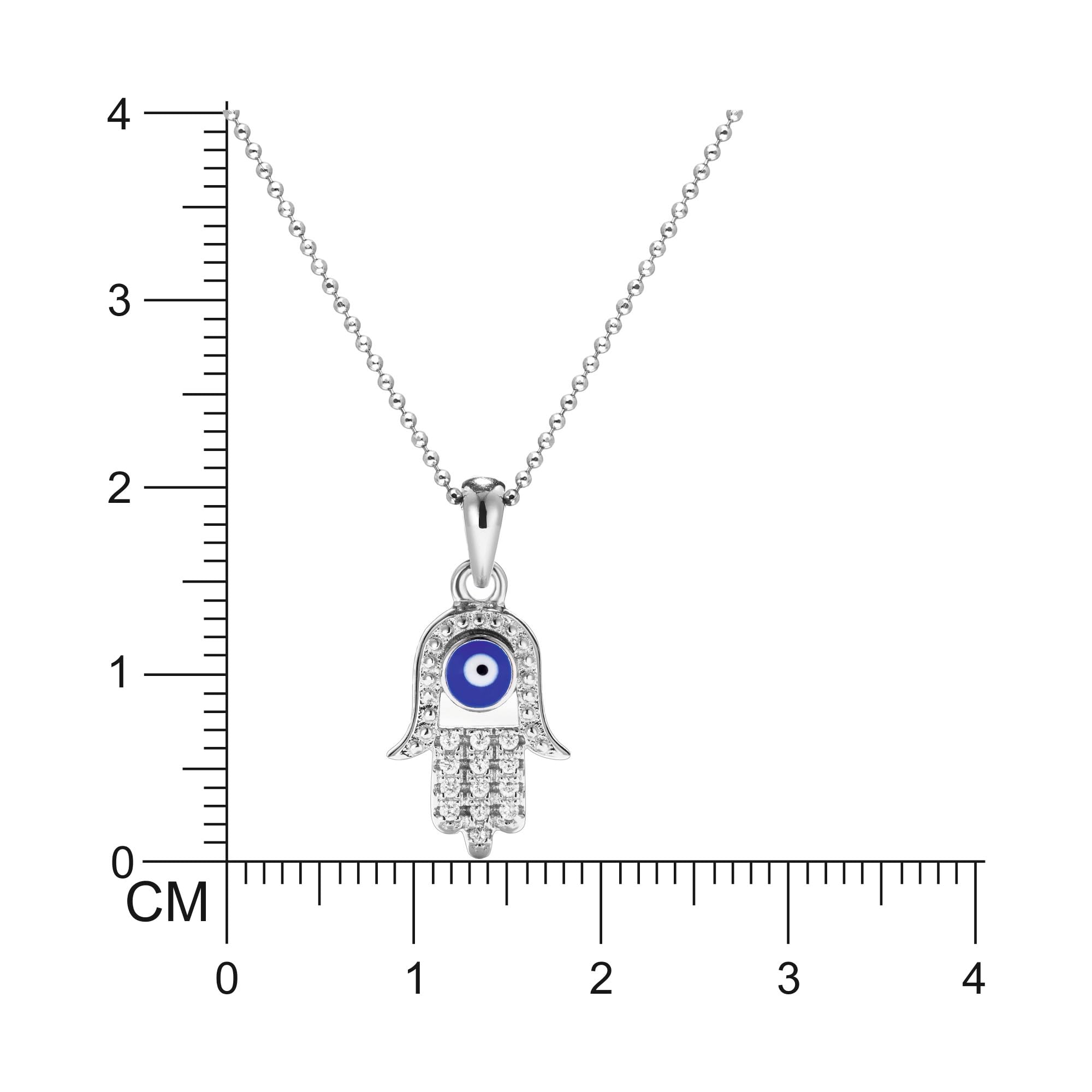 92.5 Sterling Evil Eye Hamza Hand Necklace for Girls