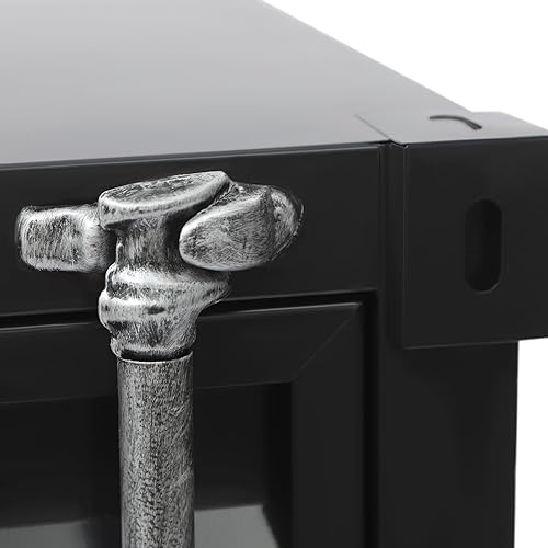 Miniatura 8 de Mesita de noche de viento industrial, gabinete de contenedor de metal de estilo retro con cerradura de combinación, mesa auxiliar de almacenamiento