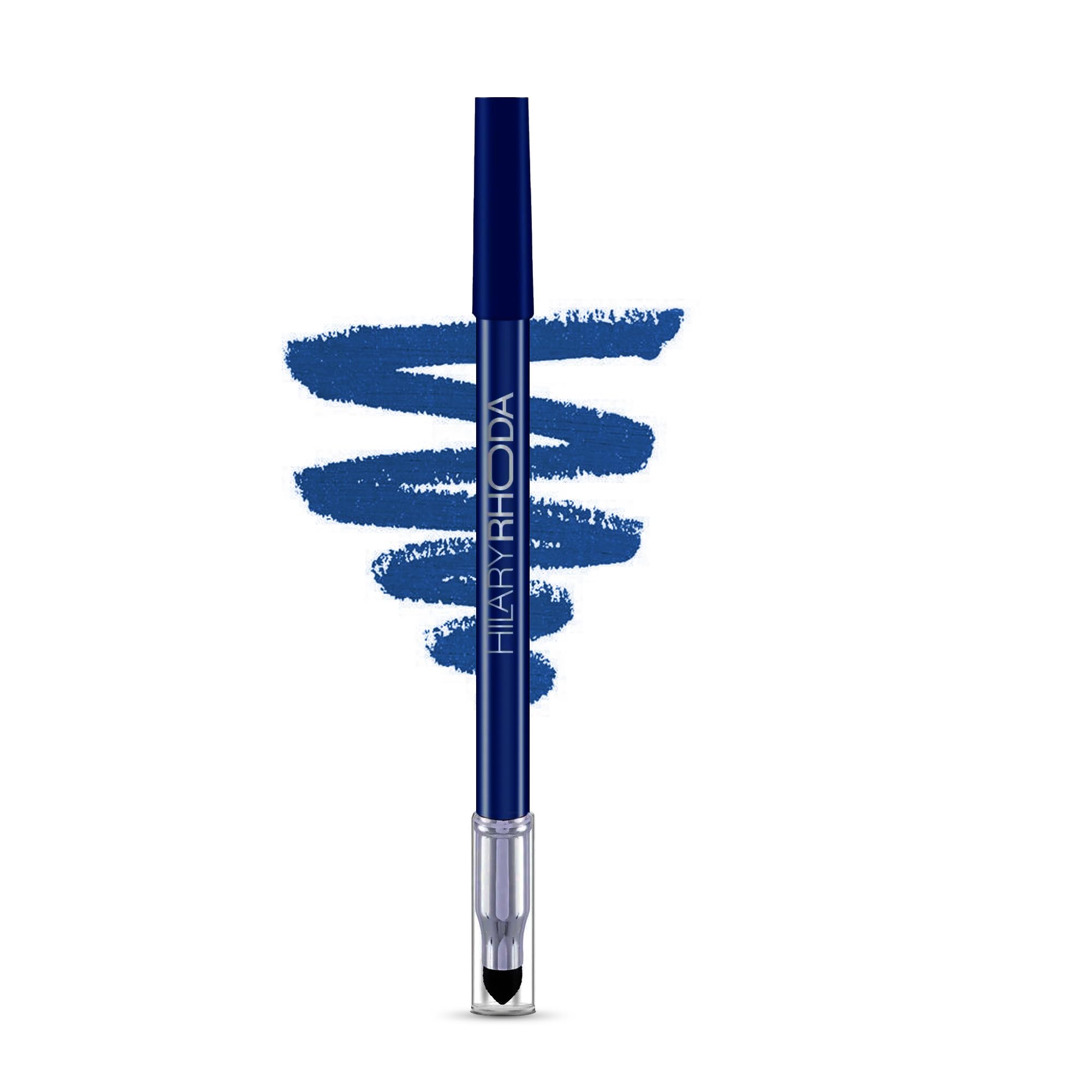 Hilary Rhoda Play n Blend Gel Eyeliner | One Stroke Application | Highly Pigmented | Matte & Shimmer Finish | 2 in 1 Smudger + Eyeliner | Butter Smooth Texture | 1.5g - (Dark Blue Topaz | Shade 05)