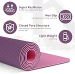 Glymnis Tapis d'exercice de Yoga Mat épais non glissade Pilates Mat, Anti Tear Durable pour les entraînements de fitness Gym avec la sangle de port pour les femmes hommes