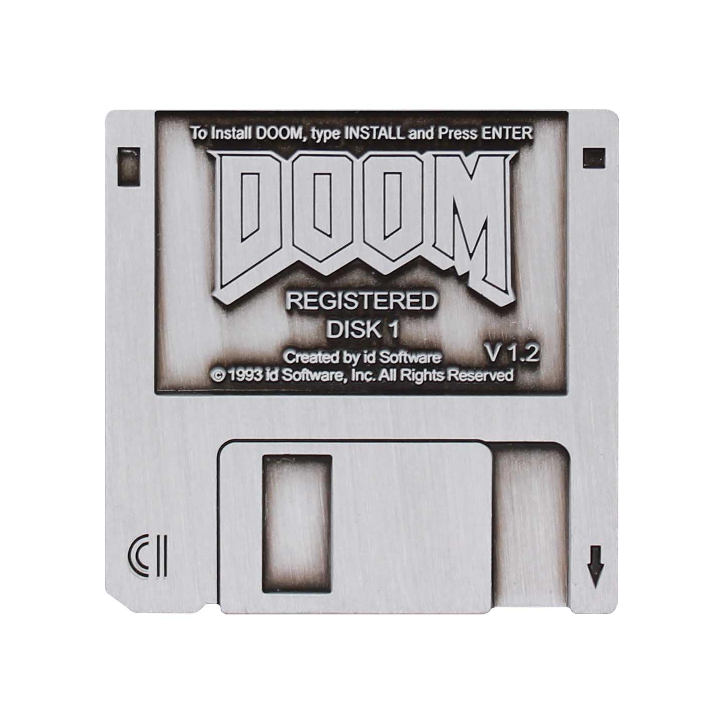 Badge DOOM Floppy Disk Limited Edition 45 x 45 mm Métal Caoutchouc