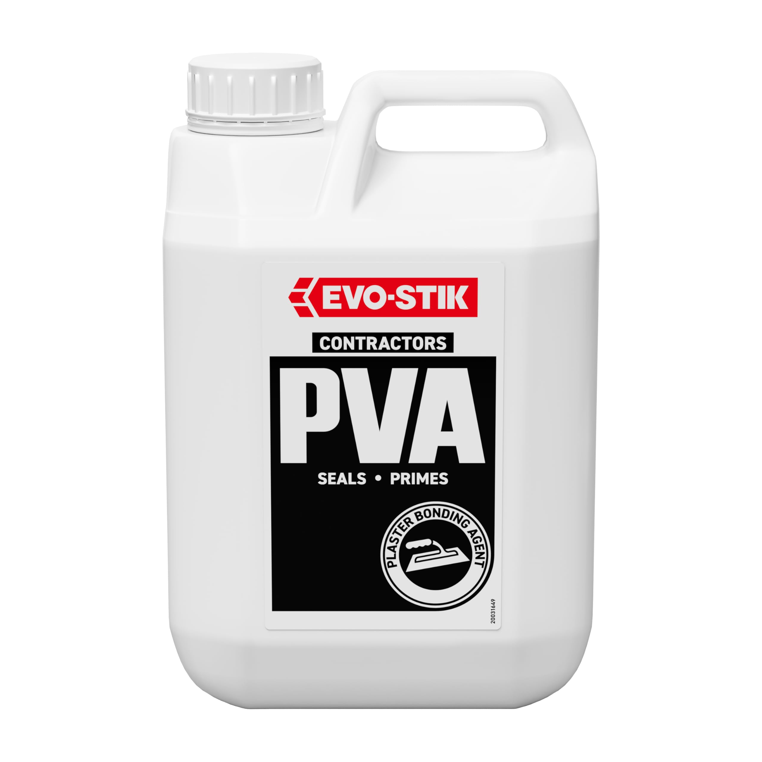 EVO-STIK Contractors PVA Adhesive - 5L - White Liquid Dries Clear - Sealer & Primer for Plastering - Interior Bonding Agent for Porous Surfaces - Improves Adhesion & Reduces Surface Porosity