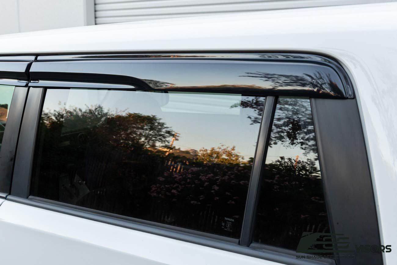 Replacement for 2008-2015 Scion xB | EOS Visors JDM Mugen Tape-On Style Smoke Tinted Side Vents Window Rain Guard Deflectors