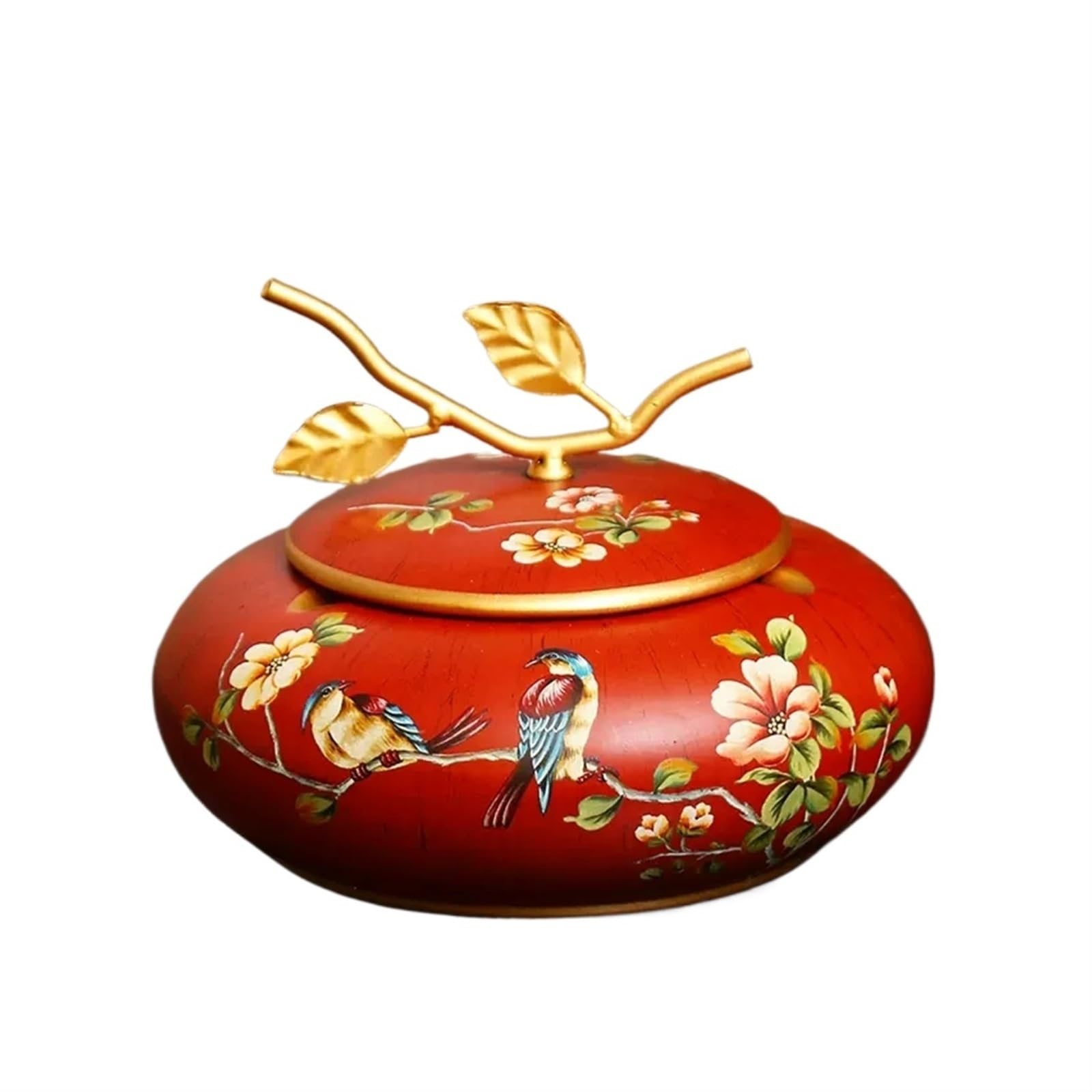 Sdgeryeeg Red Ashtray， Hand Painted Ceramic Ash Tray, Windproof Smoking Anti Fly Cigarette Ashtray For Home Living Room(Red)