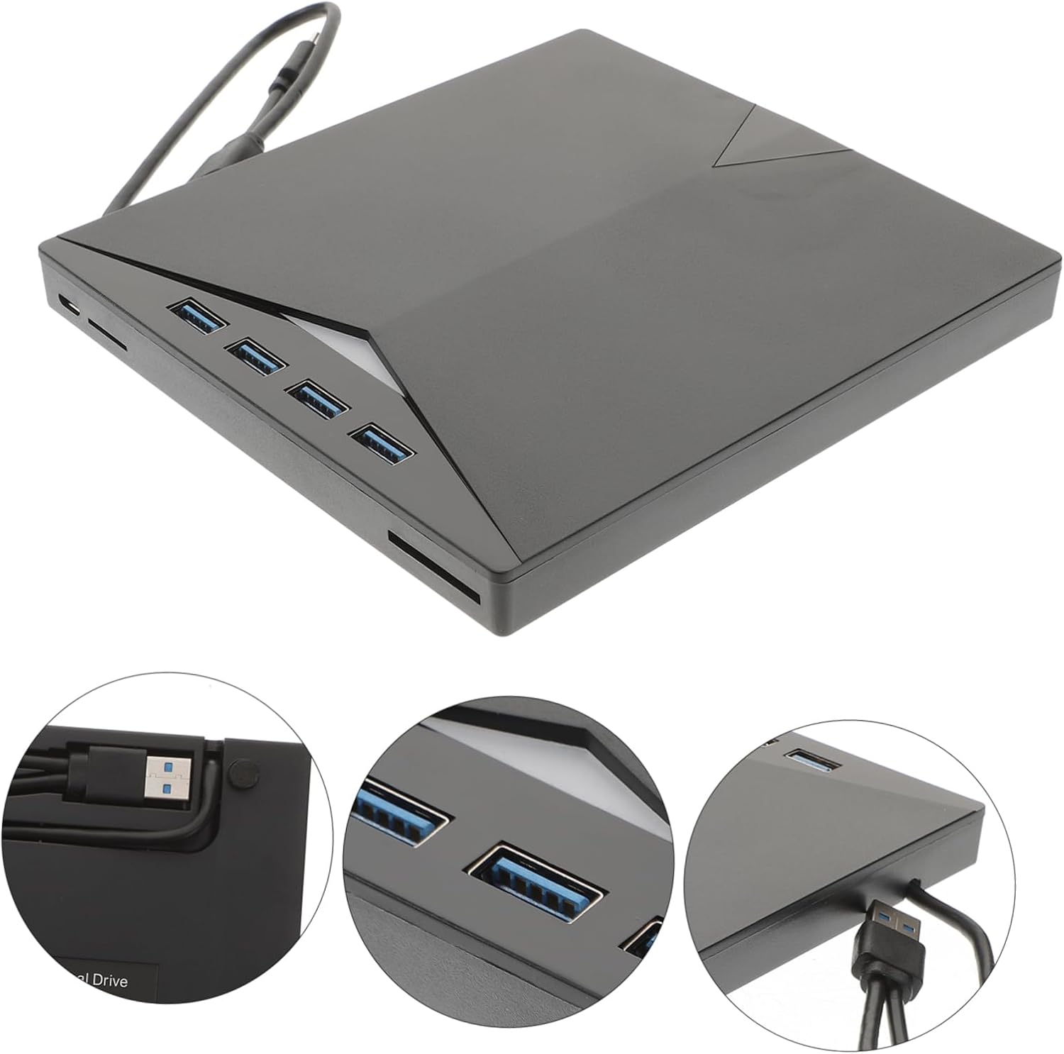 Portable External Optical .0 DVD Burner Cd ROM Rewriter Shock Absorbing Pad No Sound Operation