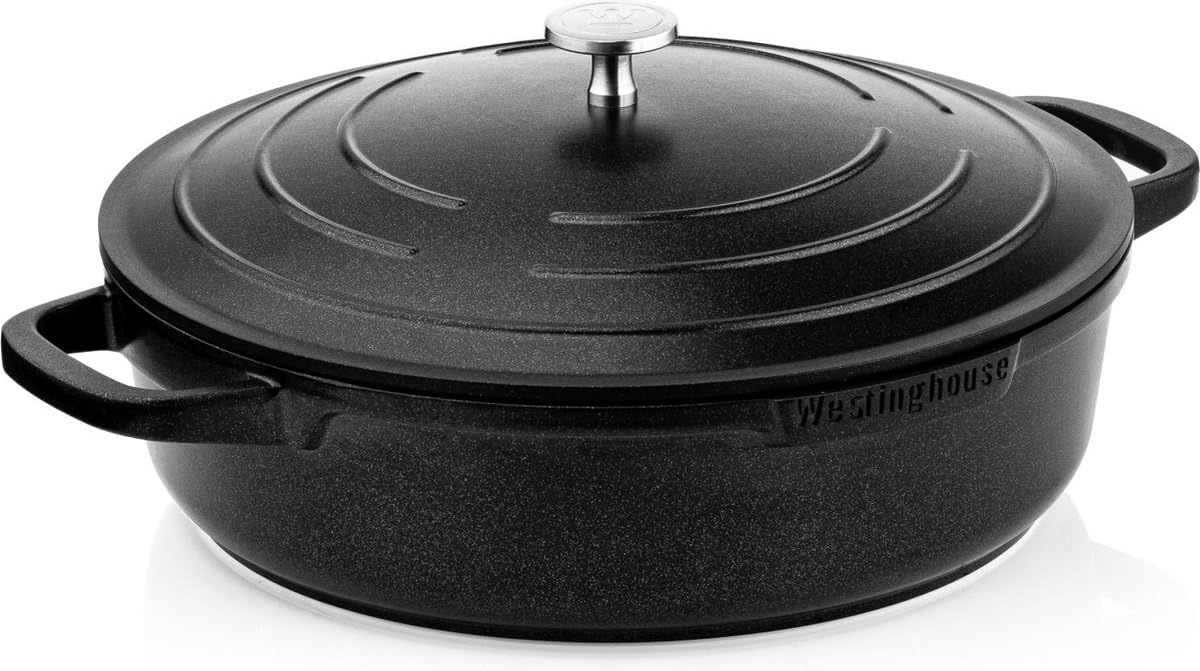 Westinghouse Performance Series Tegame Induzione - Padelle Antiaderente 32cm - Alluminio Pressofuso - Adatto a Tutti i Tipi di Fornelli e Forno - con Manico Morbido al Tatto Acciaio Inox - Nero