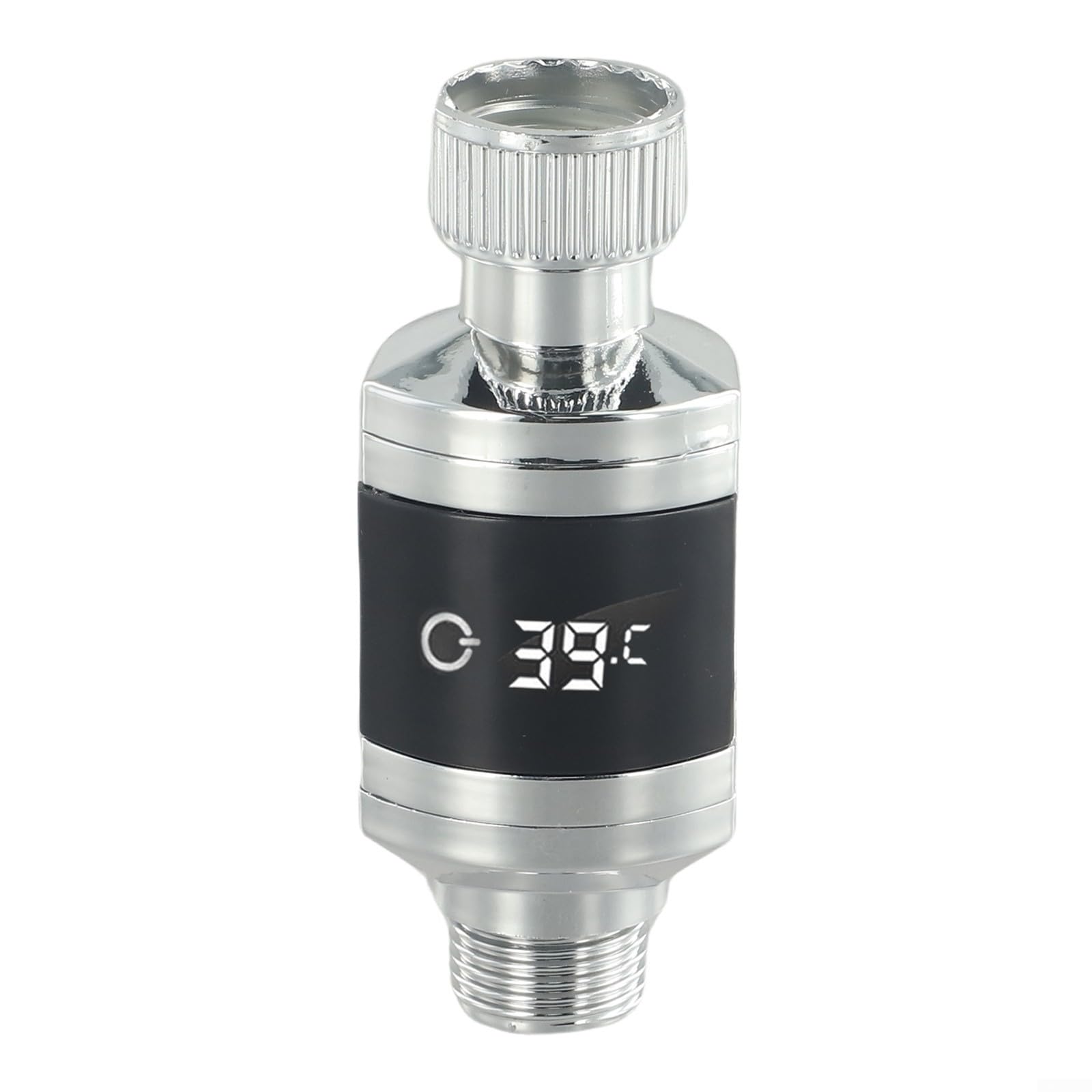 LED Digital Shower Thermometer Water Temperature Monitor Display for Household Bathroom 1/2 Inch Pipe Handheld Showerhead Accurate Sensor Easy to Read Silver