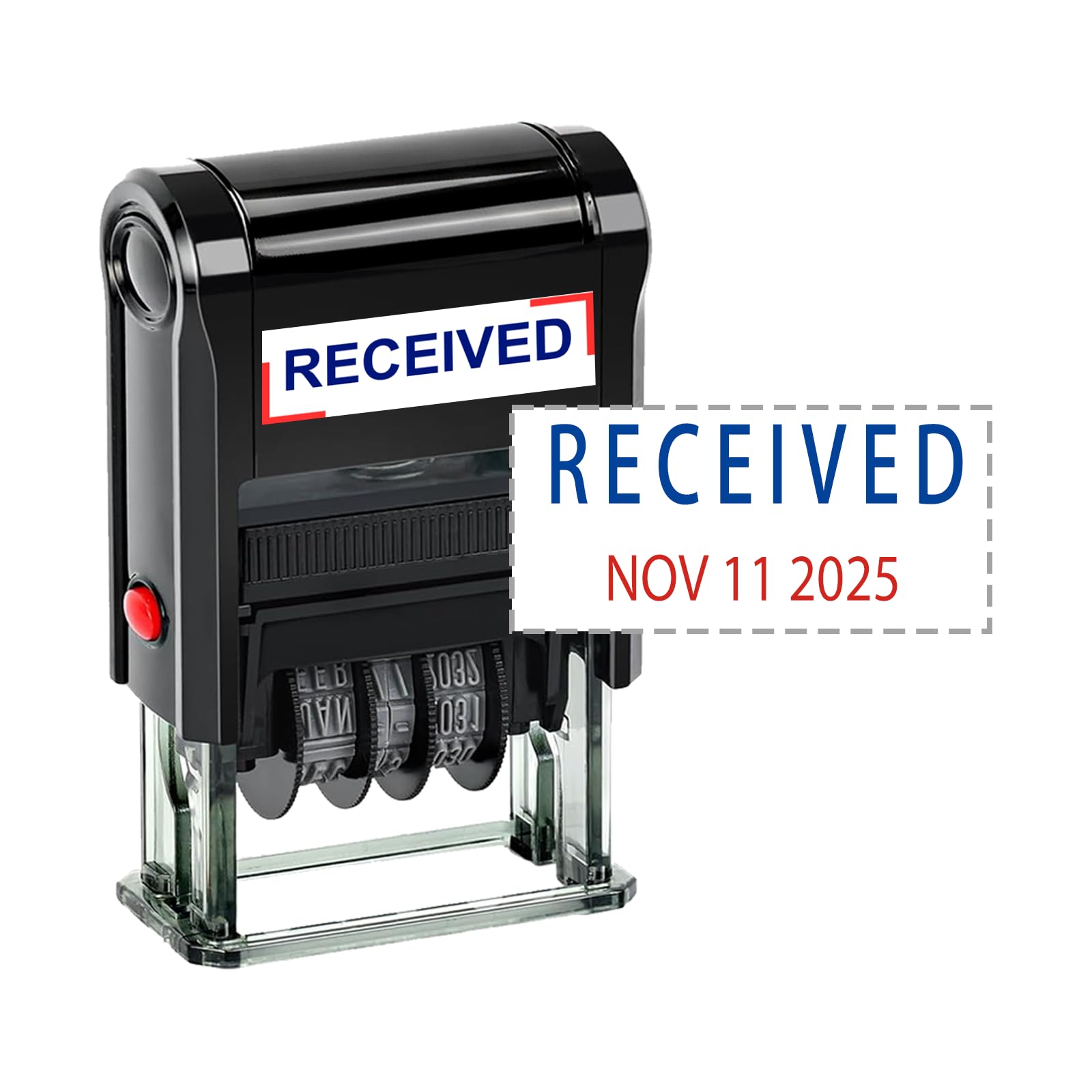 - Self-Inking Received Date Stamp (Month/Day/Year)– Clear & Uniform Imprint, Easy to Use, Reliable for Quick Dating, Sturdy, 10-Year Date Range.(Blue/Red-Received)