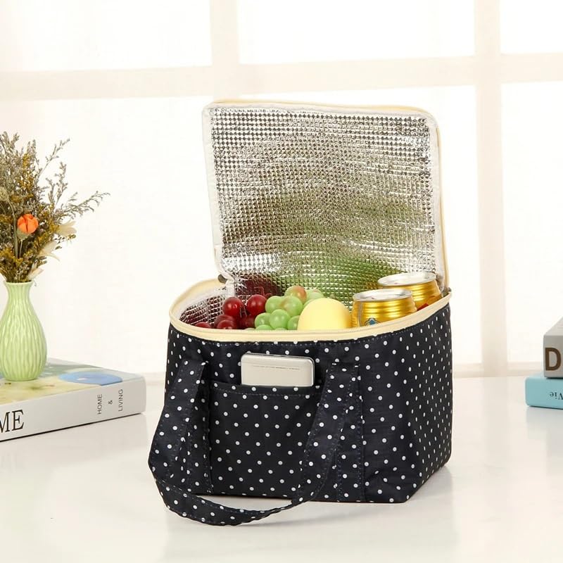 Borsa Termica Pranzo 10 Litri In Tessuto Oxford - Isotermica Da Picnic, Lavabile, Con Tasca, Per Ufficio E Scuola, Nero - 3