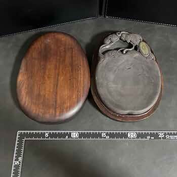 Amazon.co.jp: 中国 硯 中国美術 木箱 石硯 書道用品 古玩