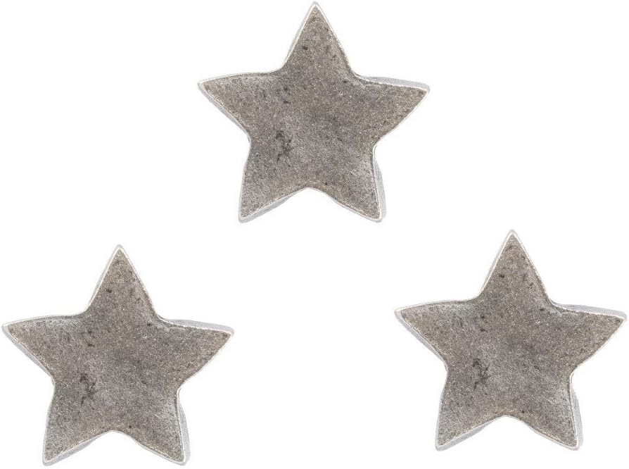 Silver Star Push Pins, 15 Pieces, Solid Metal