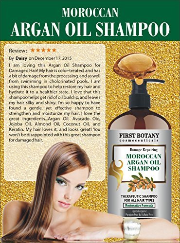 Moroccan Argan Oil Shampoo with Restorative Formula 16 fl. oz. Gentle & Sulfate Free for All Hair Types. Cleanses, Revives, Hydrates, Detangles Hair & Revitalizes the Scalp & Split-Ends - Thumbnail 4