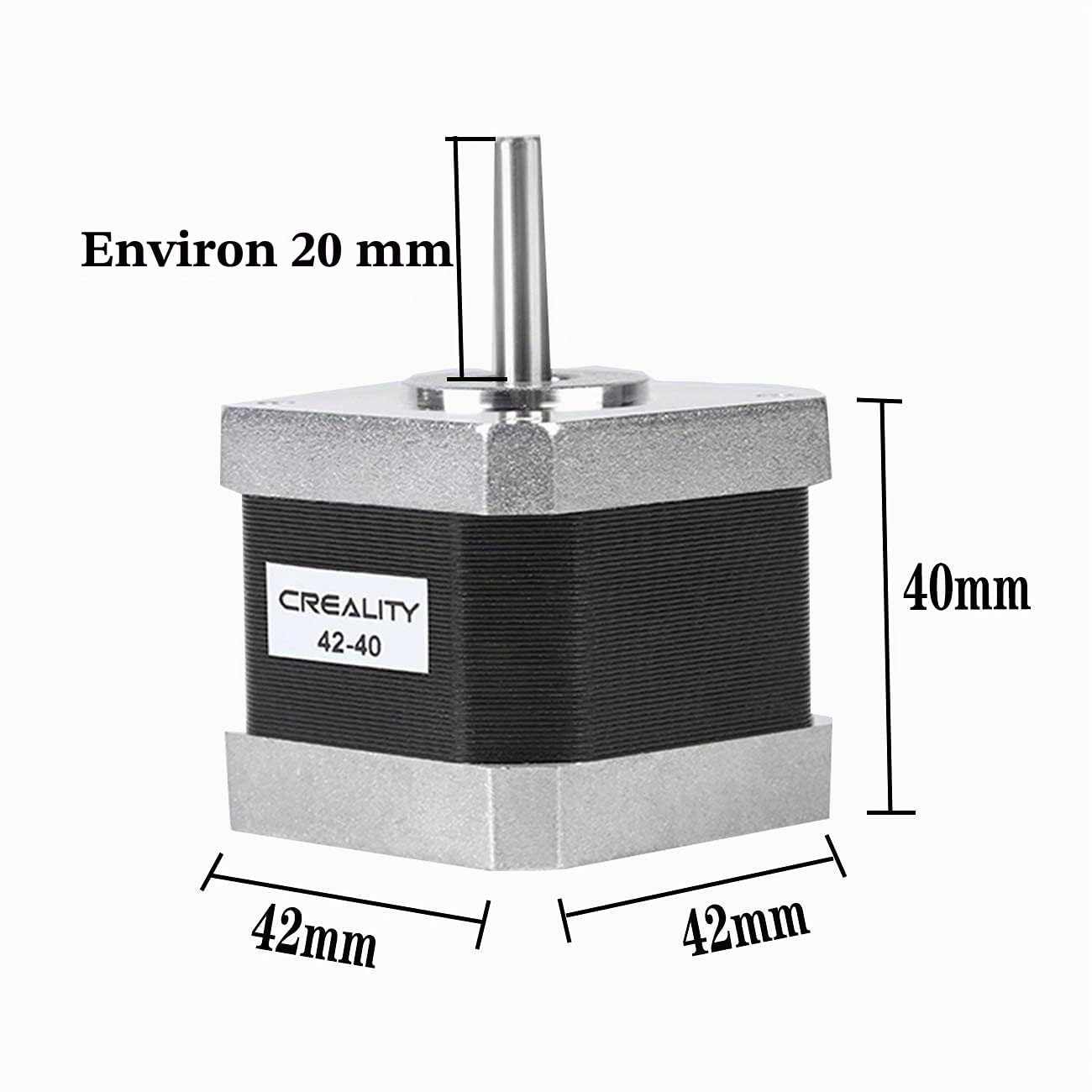 Creality Imprimante 3D 42-40 Moteur pas à pas, 2 Phases 1A 1,8 Degrés 0,4 N.M Moteur pas à pas pour Extrudeuse d'imprimante 3D, Compatible avec l'axe E des Séries CR-10 et Ender-3