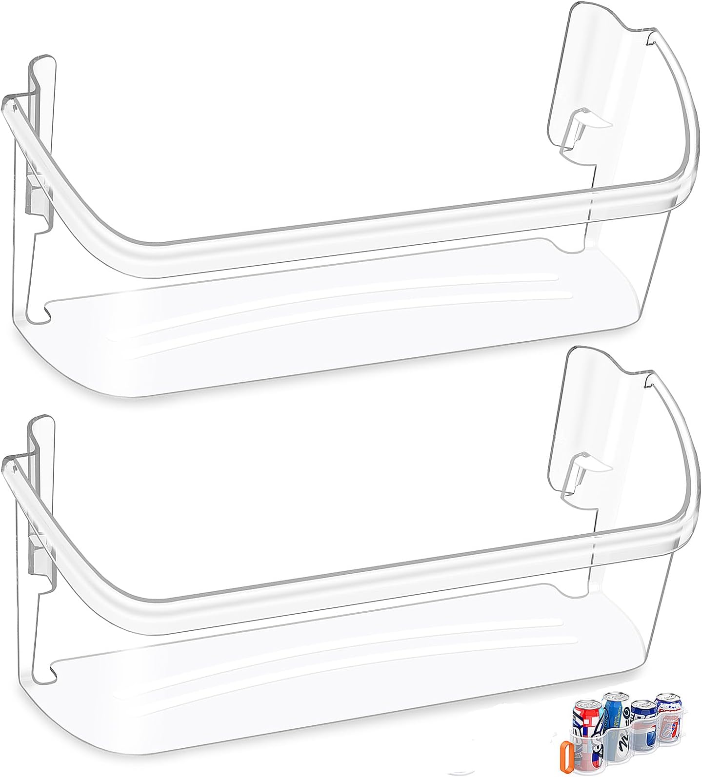 [2 PACK] UPGRADED 242126602 Refrigerator Door Bin Shelf Replacement For Frigidaire Refrigerator Door Shelf Replacement Shelves-Bottom Side Shelf Rack Parts AP6278233 PS12364199 FFSS2625TS0 LFSS2612TF0