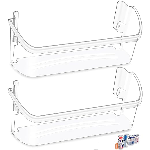 [2 PACK] UPGRADED 242126602 Refrigerator Door Bin Shelf Replacement For Frigidaire Door Shelf Replacement -LFSS2612TF0 LFSS2612TF4 Frigidaire Door Bin Bottom Shelf Parts 2421266 PS12364199 Shelves