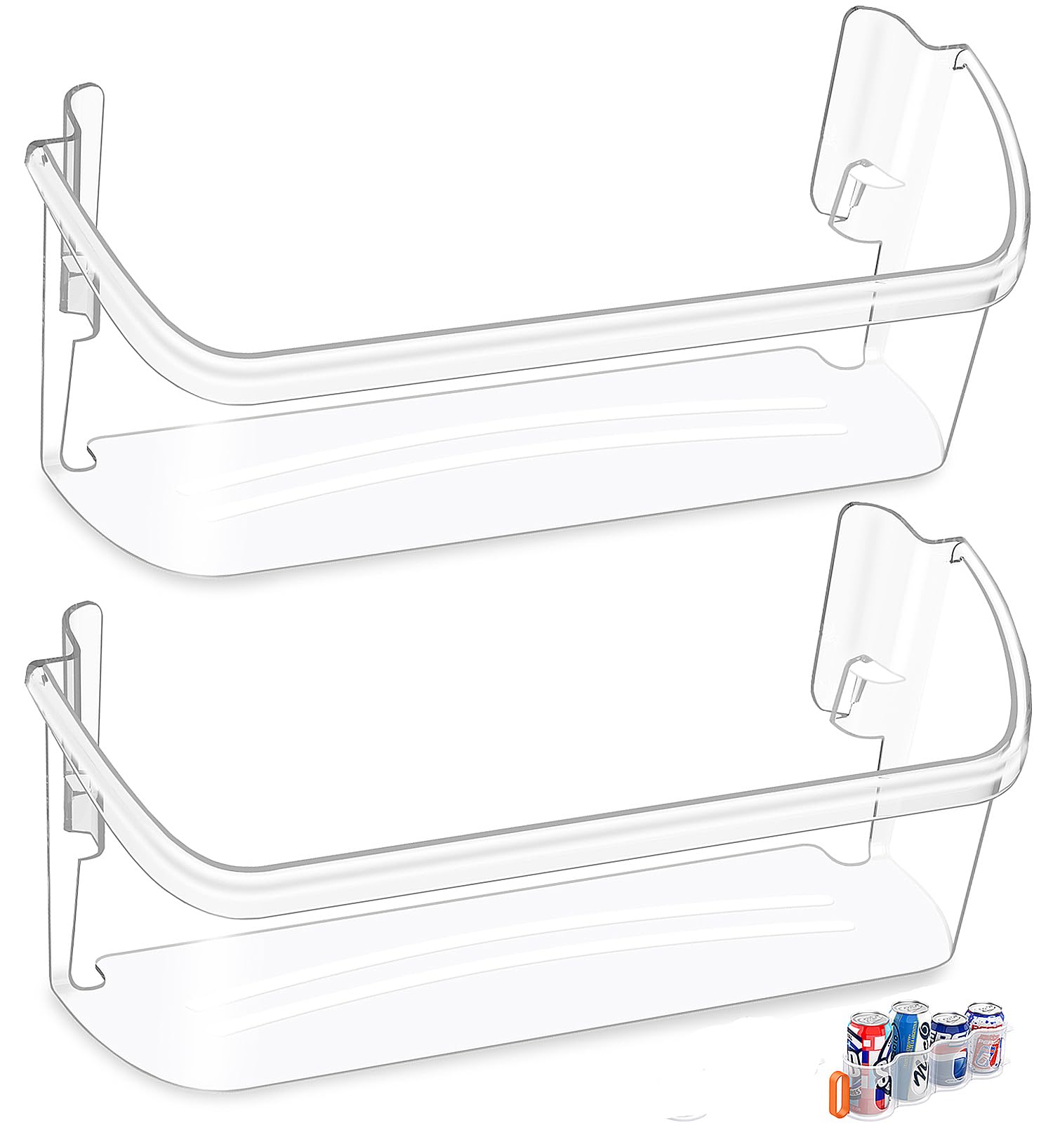 Photo 1 of [2 PACK] UPGRADED 242126602 Refrigerator Door Bin Shelf Replacement For Frigidaire Door Shelf Replacement -LFSS2612TF0 LFSS2612TF4 Frigidaire Door Bin Bottom Shelf Parts 2421266 PS12364199 Shelves