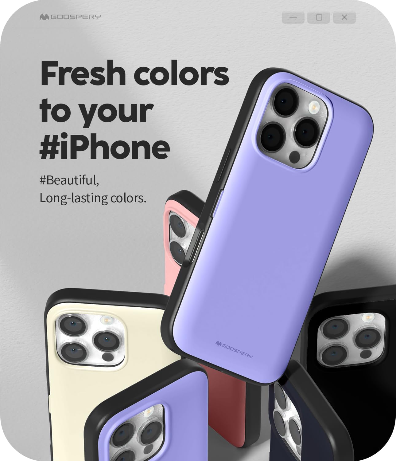 GOOSPERY Magnetic Door Bumper Compatible with iPhone 16 Pro Case, Card Holder Wallet Easy Magnet Auto Closing Protective Dual Layer Sturdy Phone Back Cover - Purple - Image 2