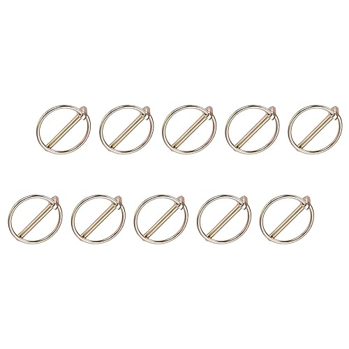 METALLIXITY 10 pasadores de alfiler con anillo (0.197 in x 1.575 in), 10 unidades, pasadores de acero al carbono, clips de bloqueo, pasadores de