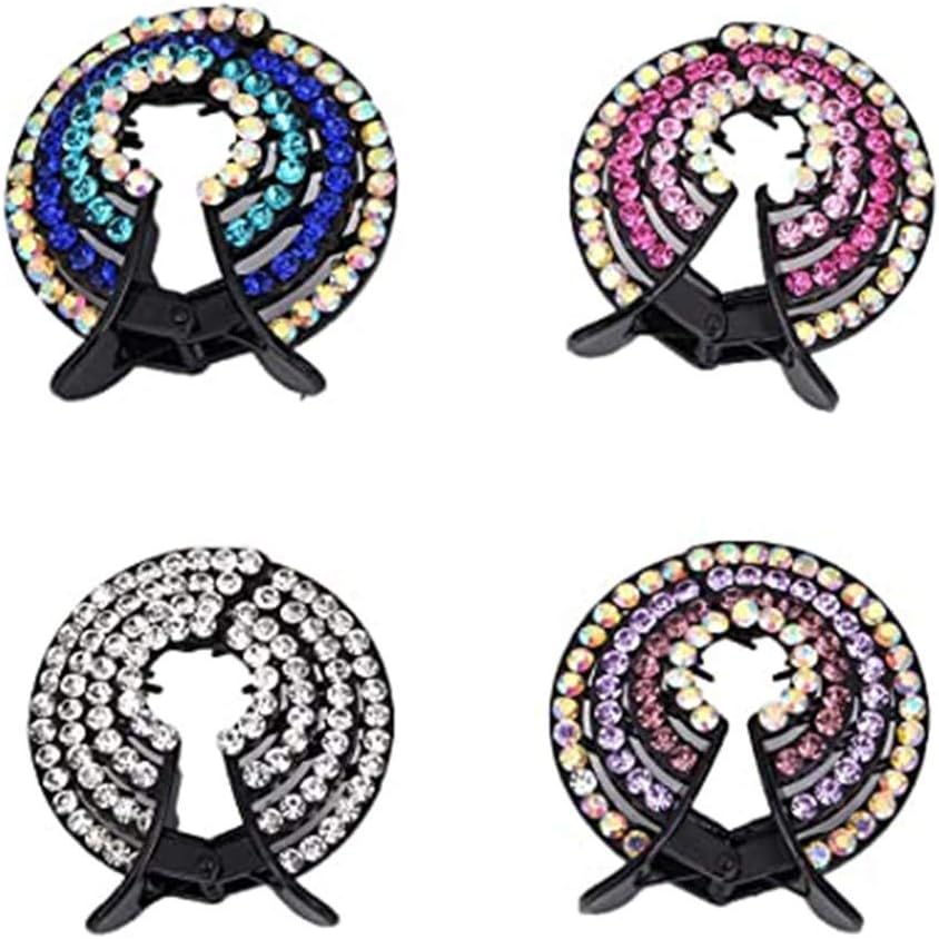 kuner 4 style hair clips Woman's hairpin Hair clip with crystal Ponytail hairpin Round hairpin