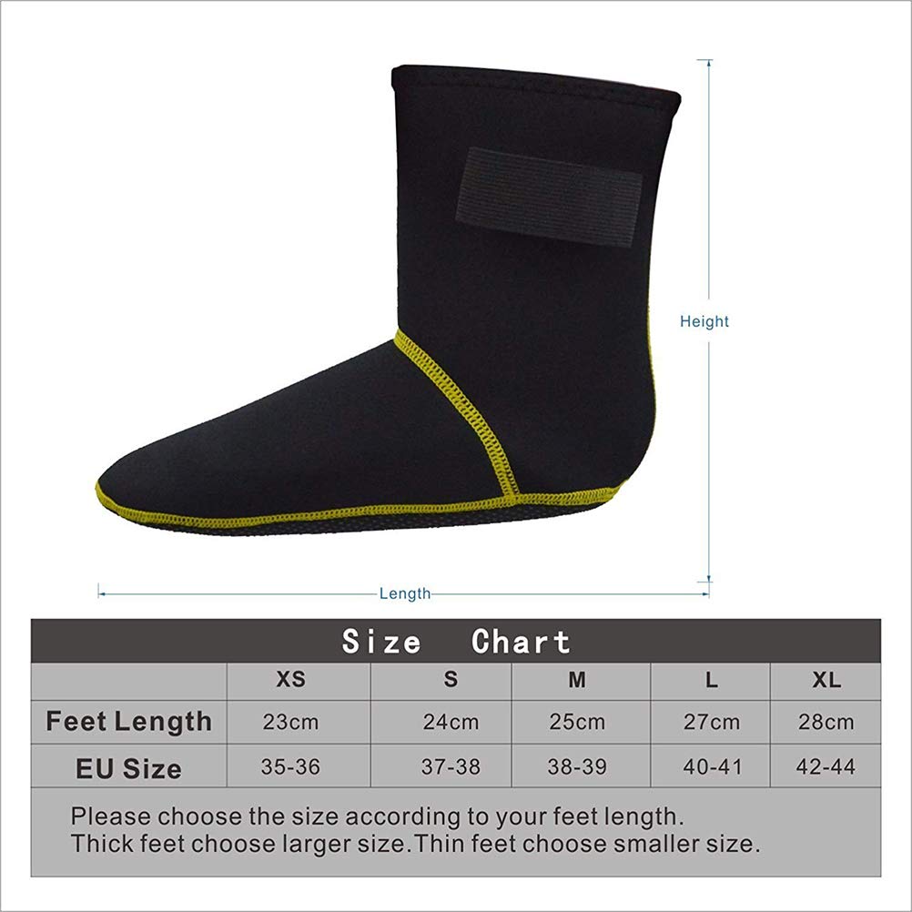 Alomejor 3mm Neoprene Diving Socks Prevent Scratches Non Slip Beach Boots Keep Warm for Snorkeling Diving Beach Walk (M)