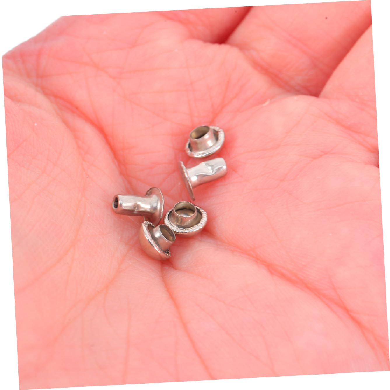 Veemoon 100 Remaches Metálicos Redondos de 6mm, Forma de Hongo, Estilo Punk, para DIY en Pulseras y Collares de Perro, Plata