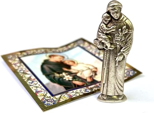 Miniatura 4 de Religious Gifts St Anthony - Juego de regalo de mini santo, estatua pequeña de 1 pulgada de largo y tarjeta de oración