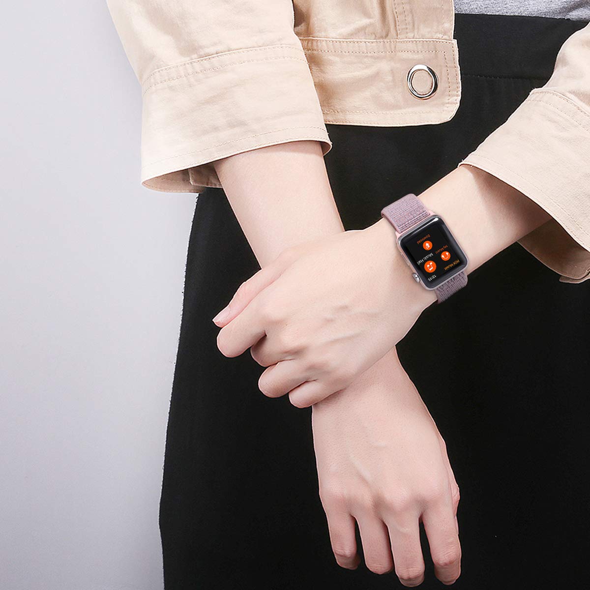 Correa deportiva compatible con Apple Watch Band de 49 mm, 45 mm, 44 mm, 42 mm, 41 mm, 40 mm, 38 mm, nailon elástico trenzado transpirable para iWatch Series 9, 8, 7, 6, 5, SE, 4, 3, 2, 1