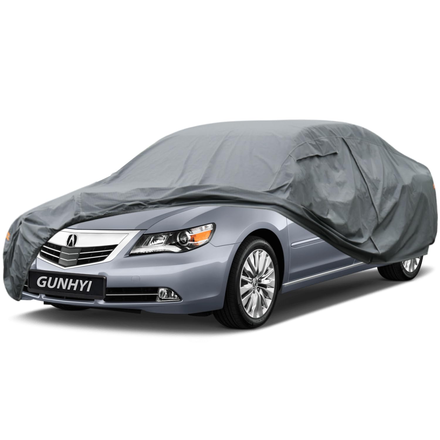 GUNHYI Premium Car Cover Custom Fit Acura RL, 16 Layers Heavy Duty Car Cover Waterproof All Weather with Zipper Door for Sun Rain Snow Dust Uv Protection