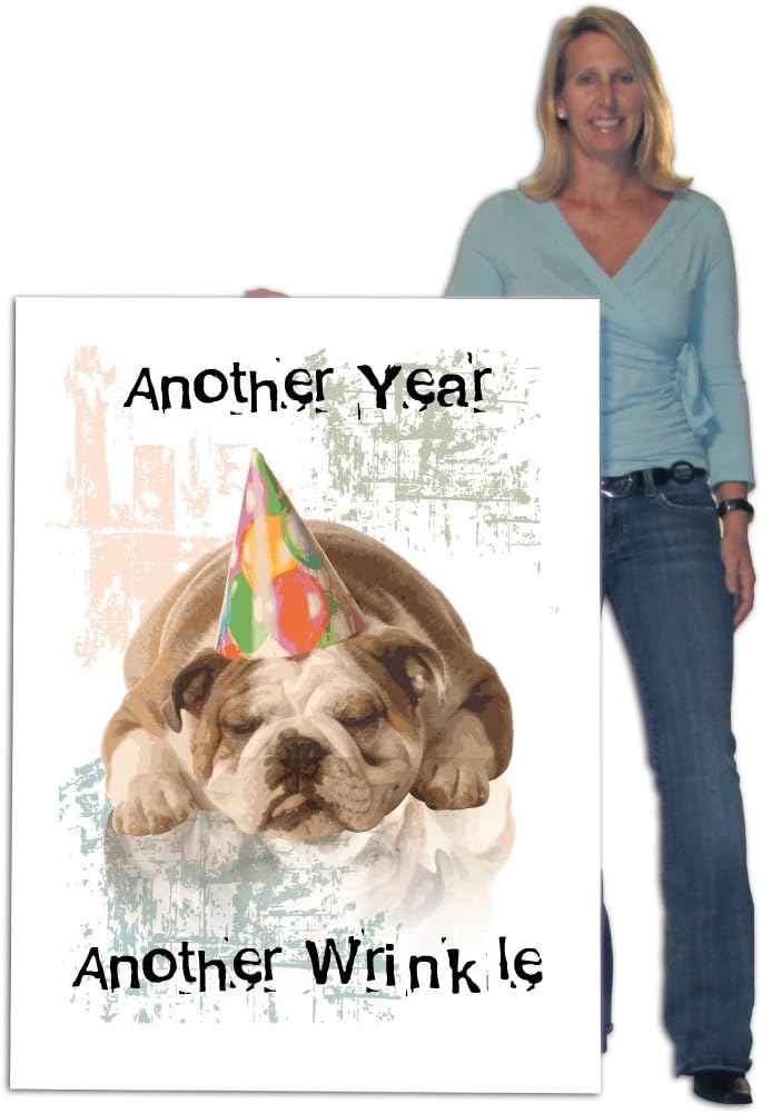 VictoryStore Jumbo Greeting Cards: Jumbo Birthday Card (Dog in a Party hat) 3 feet x 4 feet Card with Envelope